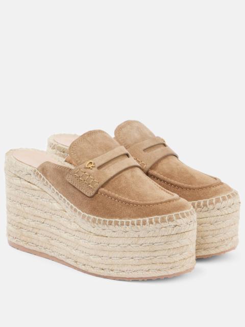Suede espadrille wedges