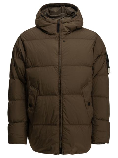 Stone Island Stone Island Crinkle Reps Ny Short Down Jacket Brown
