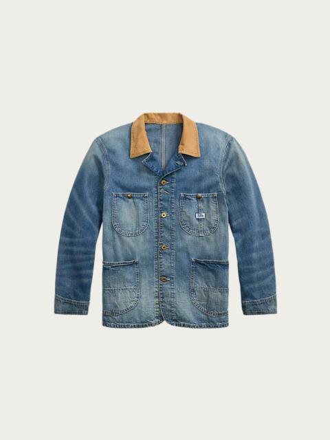 RRL by Ralph Lauren Corduroy-Collar Indigo Denim Jacket - Wrightsville Wash