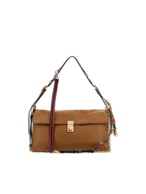 Prada Camel Leather Large Prada Soft Sound Shoulder Bag