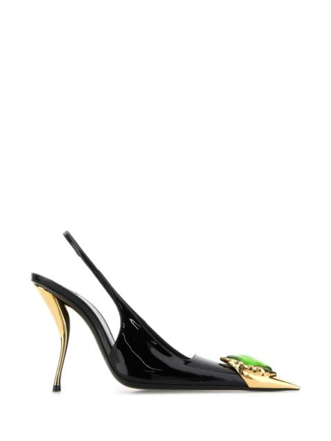 Saint Laurent Women Black Leather Loulou Pumps
