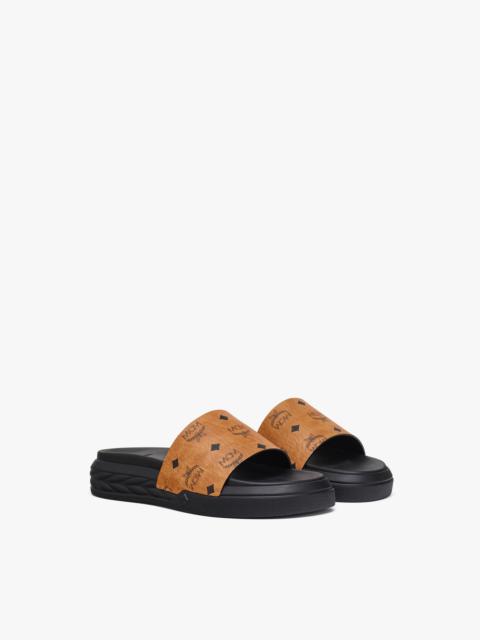 MCM Visetos Slide Sandals