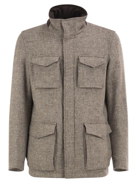 Herno Herno Men Virgin Wool Field Jacket With Concealed Hood