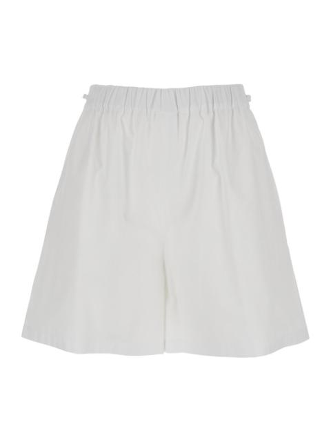 Max Mara Women 'Antiope' White Shorts With Elastic Waist And Drawstring In Cotton Woman
