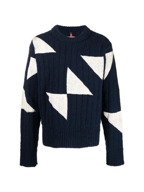 OAMC geometric crew-neck jumper