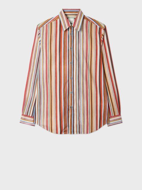 Paul Smith 'Painted Signature Stripe' Print Cotton Shirt
