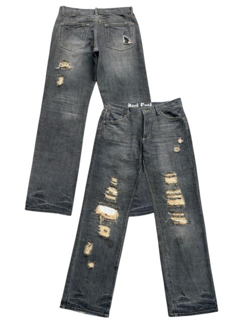 Other Designers Japanese Brand Patchwork Distressed Wide Denim Jeans 34x33