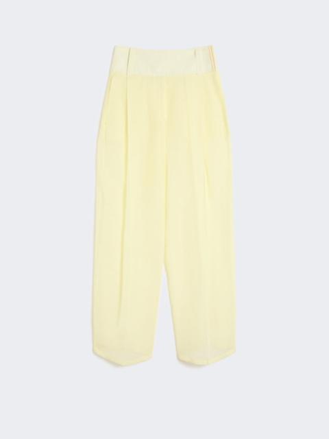 Sportmax Wide-fit trousers in organza-feel cotton voile - yellow