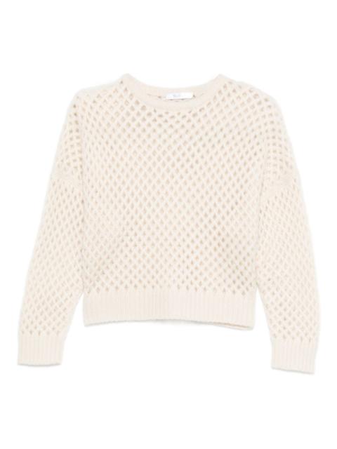 Max Mara open-knit long-sleeve sweater
