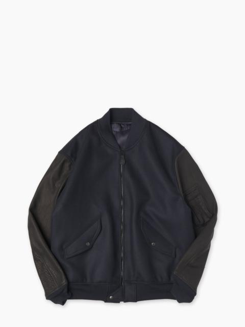 KAPTAIN SUNSHINE KAPTAIN SUNSHINE MELTON WOOL BOMBER JACKET NAVY