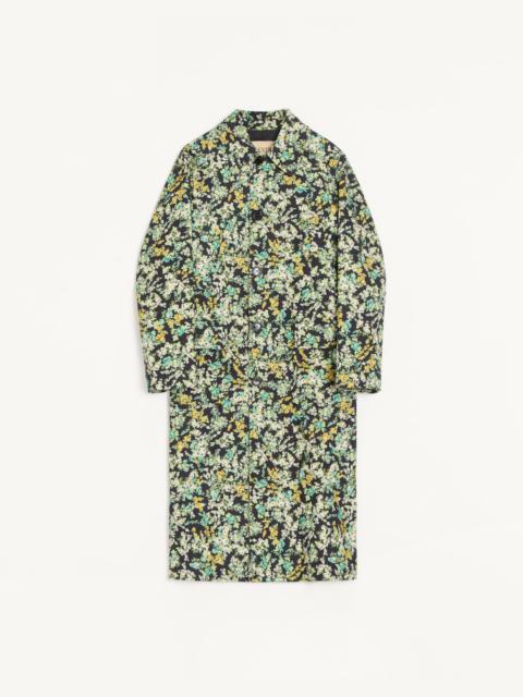 Valentino VALENTINO SINGLE-BREASTED COAT IN COTTON DRILL WITH PAPIER FLORAL PRINT