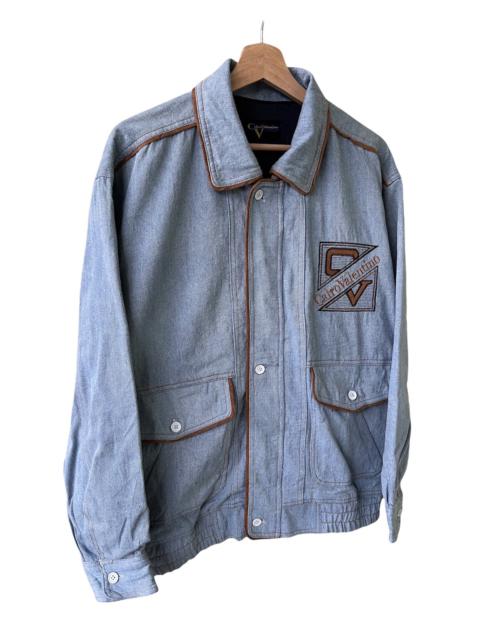 Other Designers Vintage - 💥RARE VINTAGE CALRO VALENTINO DENIM EMBROIDERY JACKET