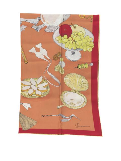 JACQUEMUS Jacquemus Le Grand Foulard Cocktail Silk Scarf Orange