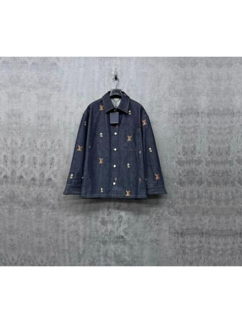 Louis Vuitton Louis Vuitton Pharrell-Designed Embroidered Logo Denim Jacket