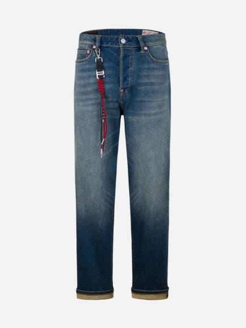 EVISU Seagull Embroidery with Hand-Woven Lanyard Relax Straight Fit Jeans #2030