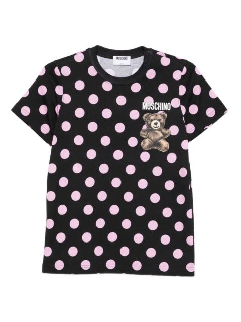 Moschino polka-dot teddy-print T-shirt