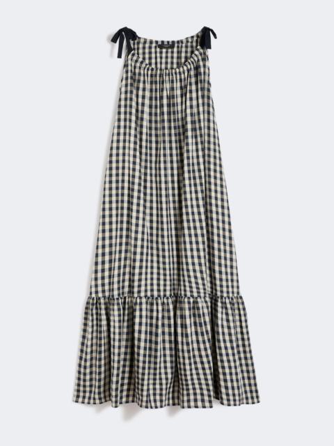 WEEKEND Max Mara Vichy ramie and cotton dress - NAVY