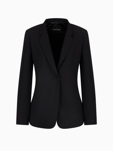 EMPORIO ARMANI SINGLE-BREASTED LUREX CRÊPE BLAZER