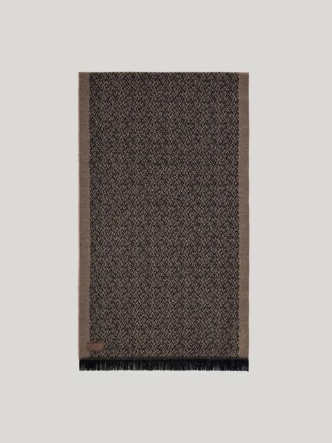 Canali BROWN MICRO TEXTURED VIRGIN WOOL SCARF