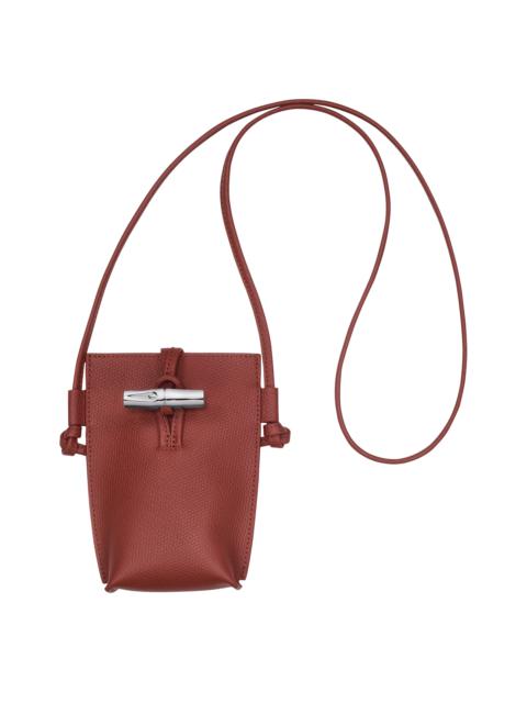 Longchamp Le Roseau Phone case Chestnut - Leather