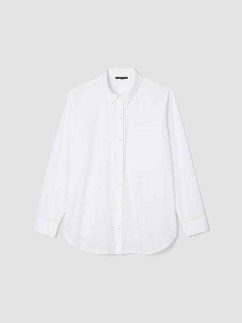 EILEEN FISHER Washed Organic Cotton Poplin Classic Collar Long Shirt