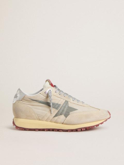 Golden Goose Women’s Marathon with beige nylon upper and gray star