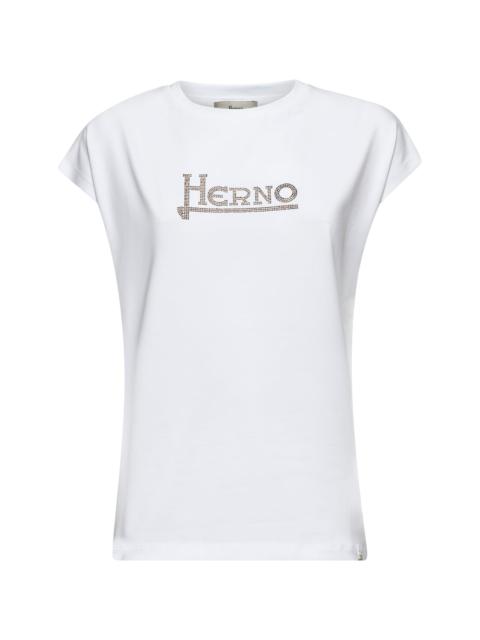 Herno Women White Interlock Jersey Logo T-Shirt