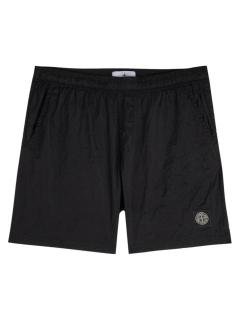 Stone Island Stone Island Logo Crinkled Nylon Swim Shorts