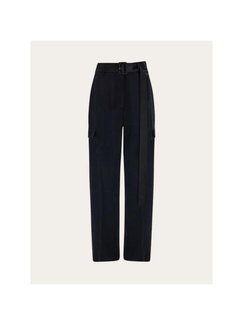 FERRAGAMO Ferragamo Black Belted Straight Trousers
