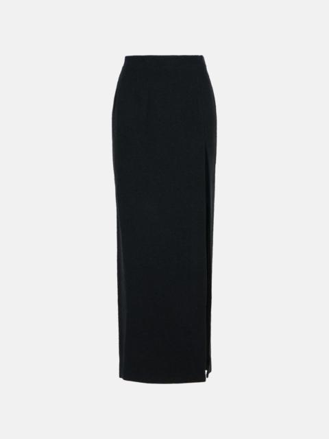 Alessandra Rich LONG SKIRT IN BLACK VIRGIN WOOL BLEND