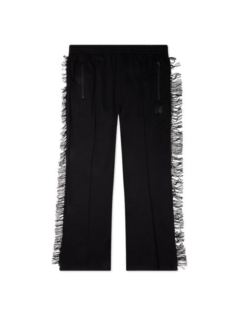 NEEDLES RAYON JERSEY FRINGE BOOT-CUT TRACK PANT - BLACK