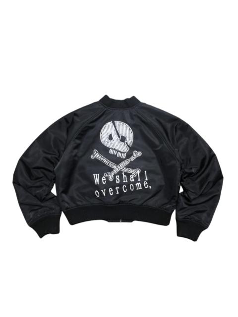 Other Designers Vintage k.a.t Cropped Bomber Jacket We Shall Overcome Skull