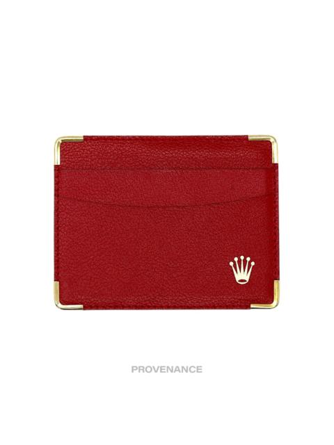 ROLEX Rolex Card Holder Wallet - Red Leather