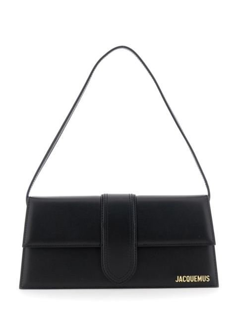 JACQUEMUS Jacquemus Women 'Le Bambino Long' Black Shoulder Bag With Removable Shoulder Strap In Leather Woman