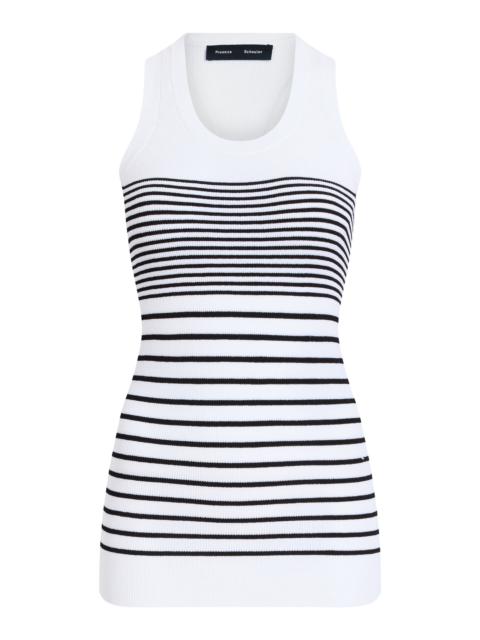 Proenza Schouler Roberts Top in Matte Viscose Rib stripe