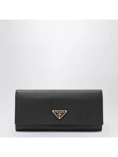 Prada Prada Large Wallet In Black Saffiano Women