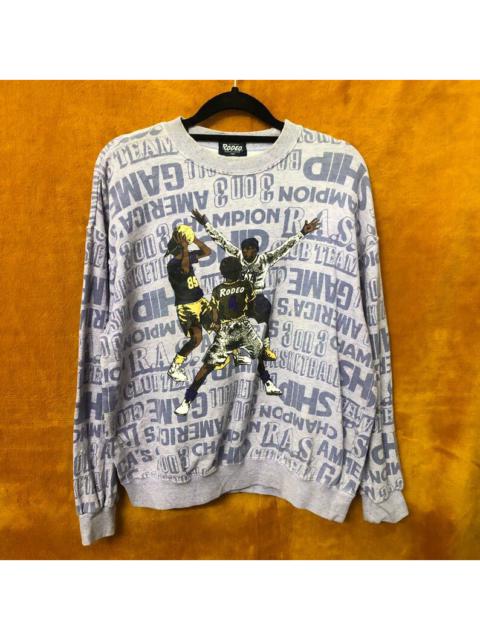 Other Designers Vintage Rodeo American 3 on 3 Handball All Over Print Graphic Pullover Crewneck Sweatshirt