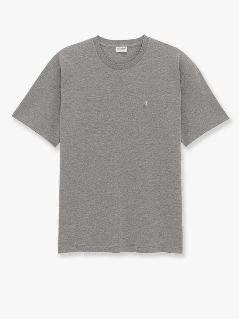 SAINT LAURENT Saint Laurent Men Recycled Material T-Shirt With Cassandre Embroidery