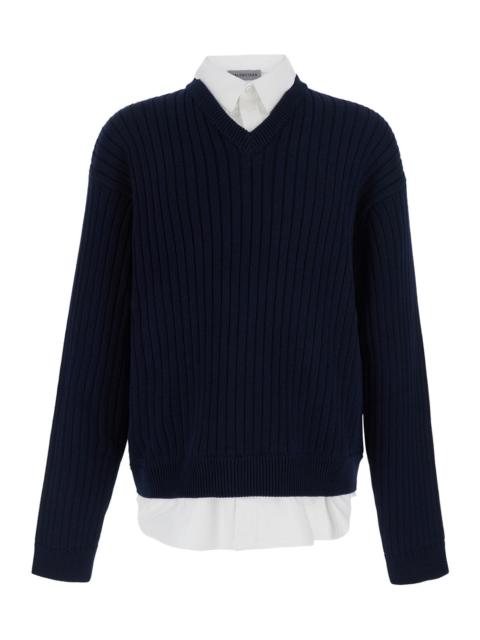 BALENCIAGA Balenciaga Men Cotton Hybrid Ribs Shirt Knit