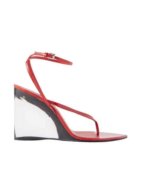 Alaïa Tong 90 Patent-leather Wedge Sandals