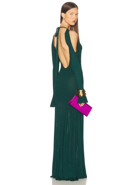 CHRISTOPHER JOHN ROGERS Cold Shoulder Maxi Dress