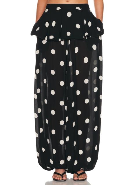 ADRIANA DEGREAS Polka Dot Peplum Pant