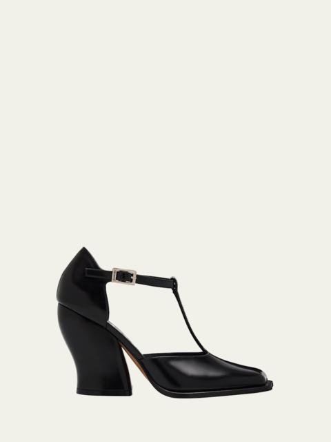 Loewe Onda Leather T-Bar Pumps