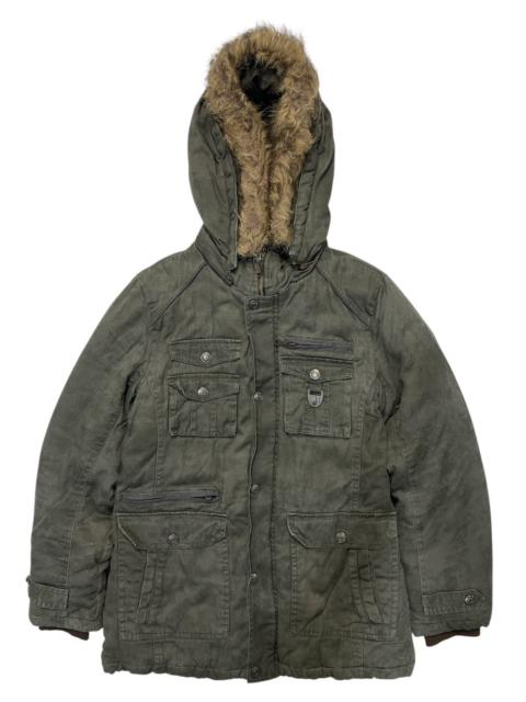 Other Designers 14th Addiction - Vintage In The Attic Fur Hoodie Punk Jacket