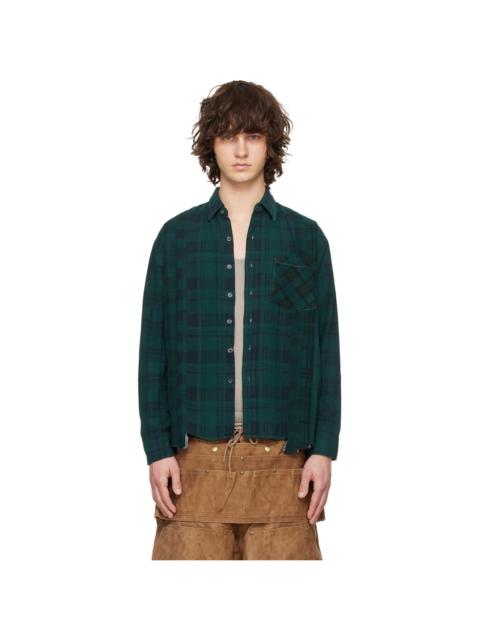 NEEDLES Green Flannel 7 Cuts Shirt