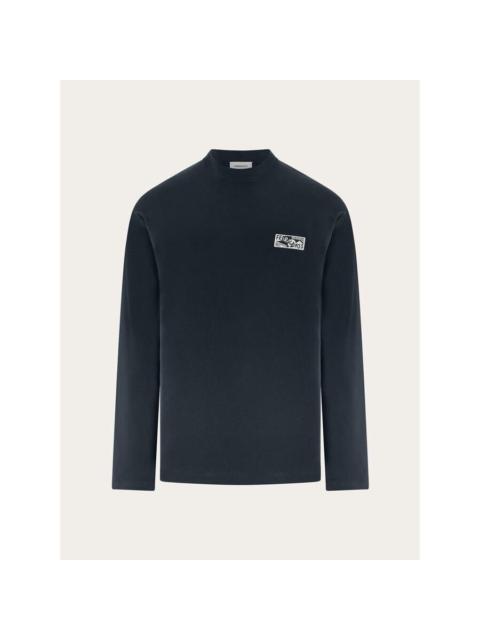 FERRAGAMO Ferragamo Men'S Dark Blue Cotton Silk Sweater