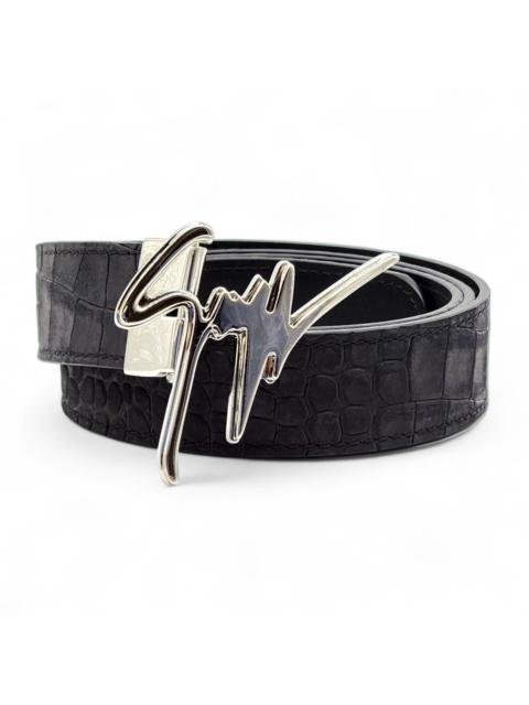 Silver Logo Adjustable Leather Belt Unisex One Size $495