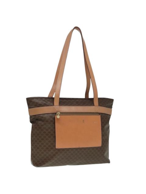 CELINE CELINE Macadam Canvas Tote Bag Pvc Leather Brown Gold