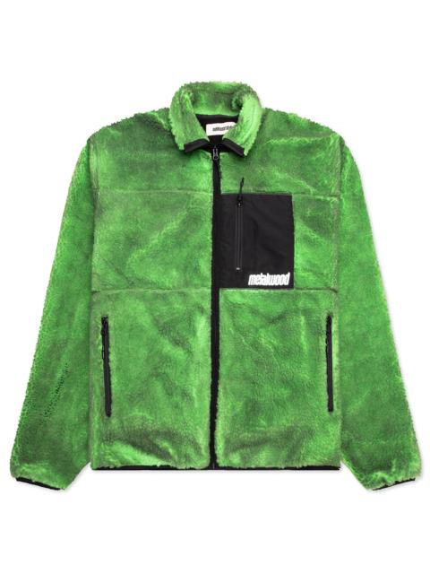 Metalwood Studio PAINTED SHERPA FLEECE JACKET - GREEN