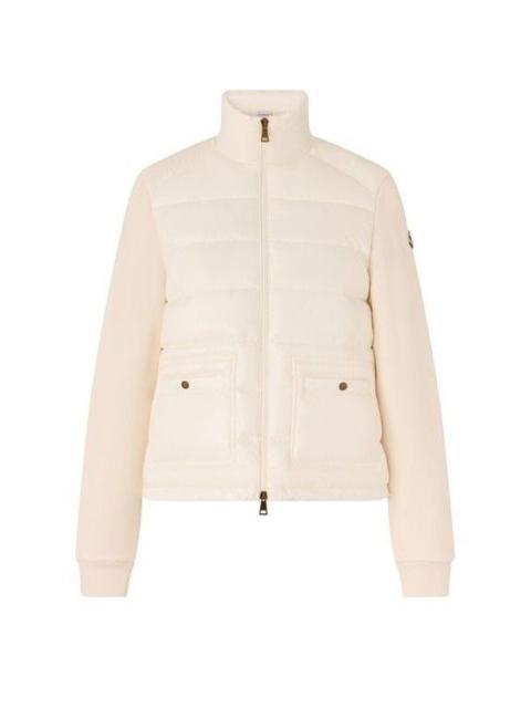 Moncler MONCLER Ivory Bi Material Zippered Jacket New & Authentic (W
